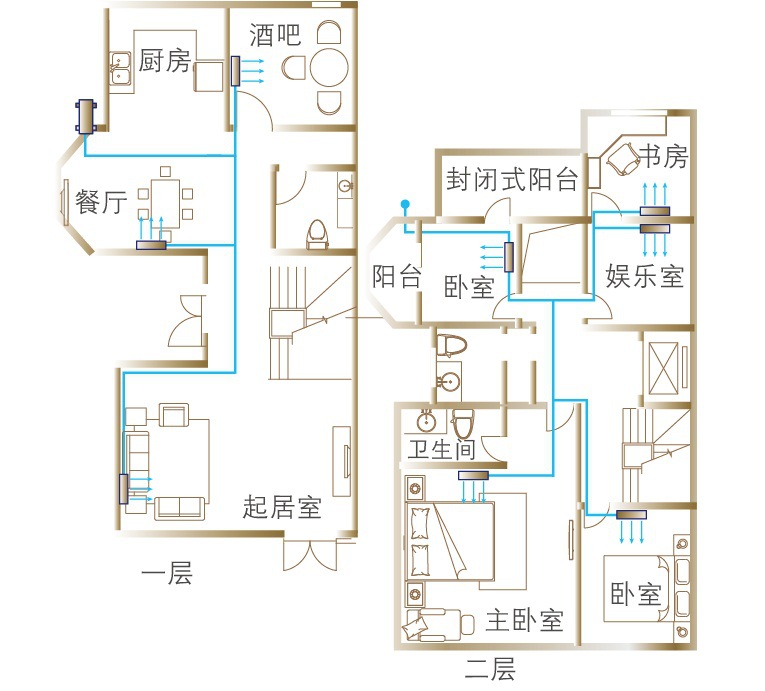 中央空調應用方案戶型圖
