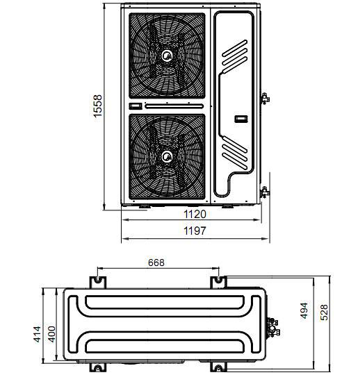 美的十匹一拖二中央空調